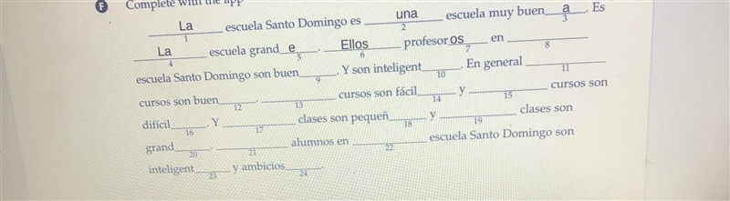 Fill in the blank. Spanish isn’t my thing-example-1