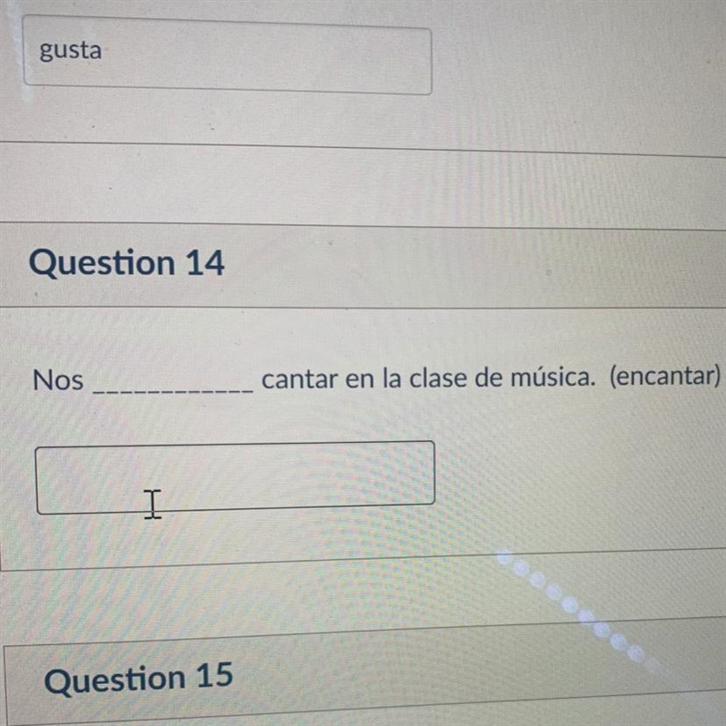 Nos cantar en la clase de música. (encantar)-example-1