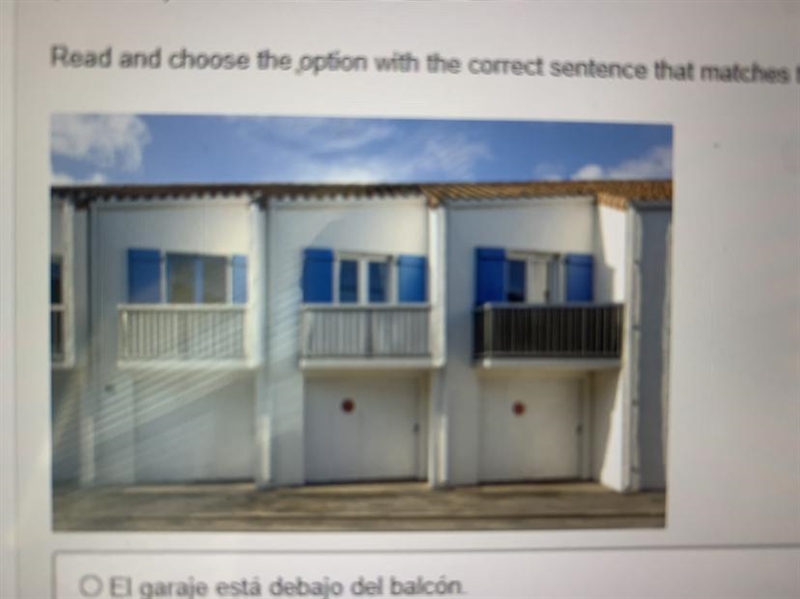 Read and choose the option with the correct sentence that matches the image. O El-example-1