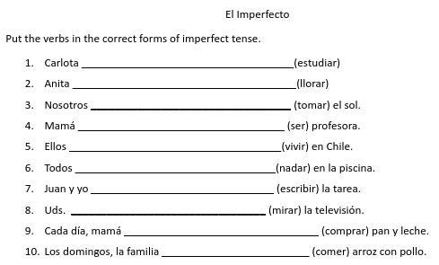 If you know Spanish, please help me!! **For 20 points! Imperfect Tense ONLY!!-example-1