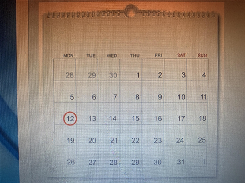 Read the sentence and choose the word that connects its meaning to the day circled-example-1