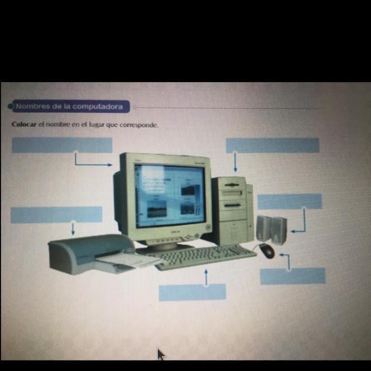 Nombres de la computadora Colocar el nombre en el lugar que corresponde.-example-1