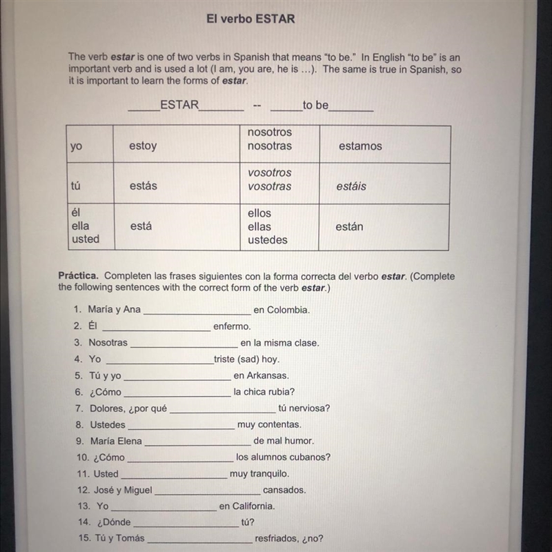 El verbo ESTAR The verb estar is one of two verbs in Spanish that means "to be-example-1