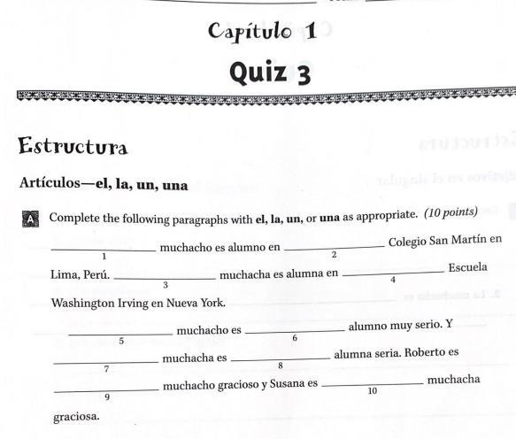 Extremely simple spanish (el,la,un,una)-example-1