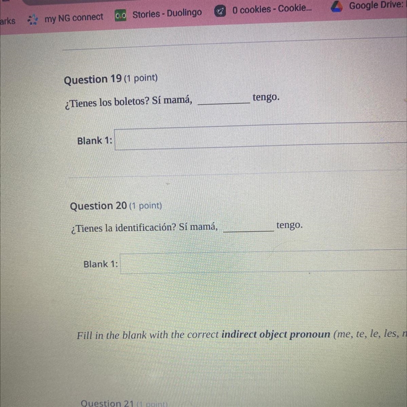 which direct objects pronouns using lo,la,los,las! For these two questions do you-example-1