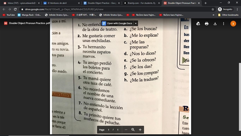 For the practice you are going to read each sentence (#1-8) and decide which follow-example-1