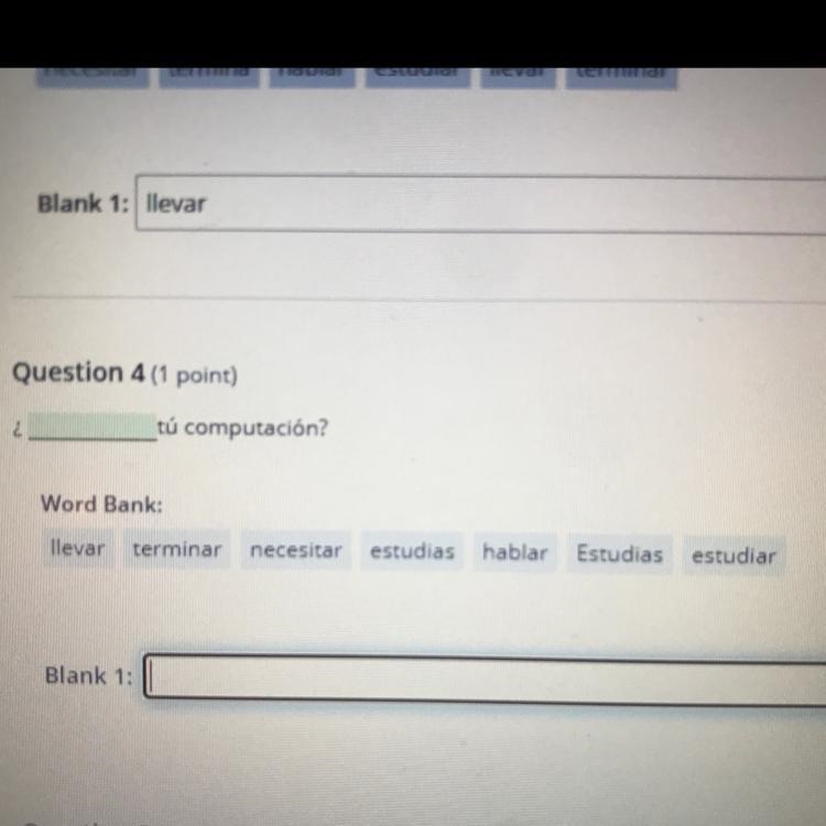 Which verb should be in that blank with tú computación-example-1