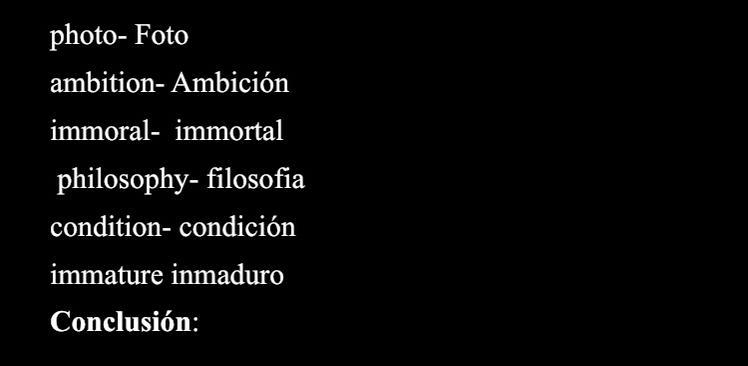 Como puedo poner la conclusión de esas palabras?-example-1