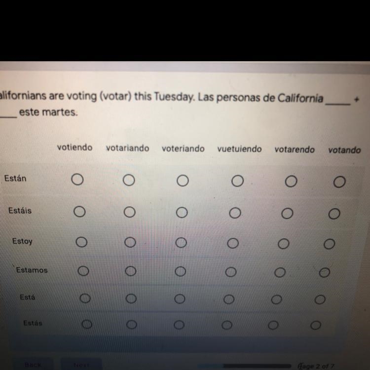 can someone translate "Californians are voting (votar) this tuesday." Las-example-1
