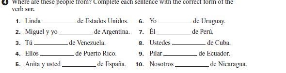 where are these people from? complete each sentence by using the correct form of the-example-1