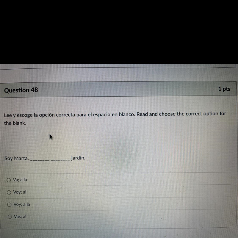 Lee y escoge la opción correcta para el espacio en blanco. Read and choose the correct-example-1