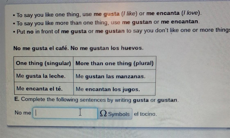 Is it gusta or gustan​-example-1