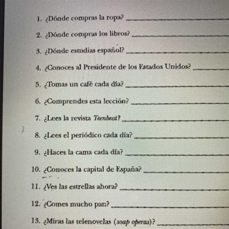 Answer the following questions using a direct object pronoun. Helpp please!-example-1