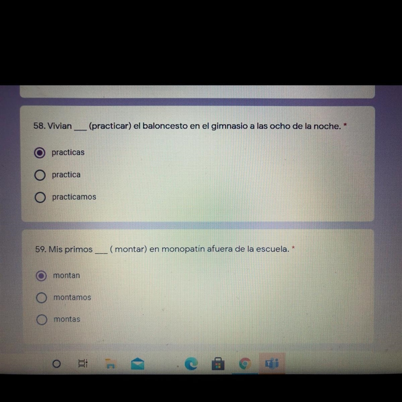 Please help me with these two Spanish questions. Do not answer if you are unsure or-example-1