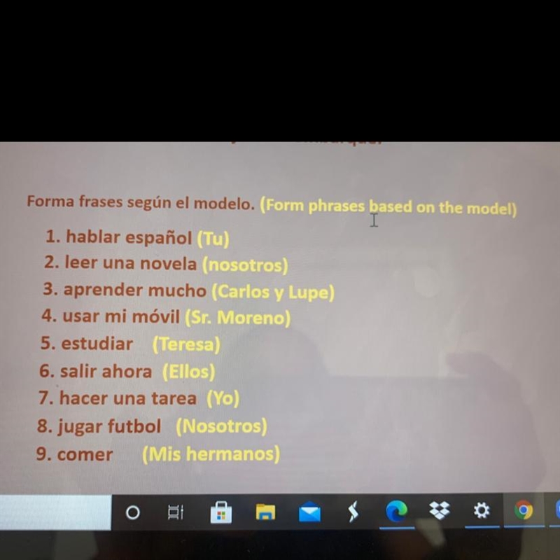 Form phrase based on the model Please help me.-example-1