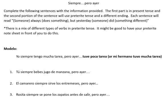 Does anybody know Spanish (2)? **Help me with these THREE short questions... 10 Points-example-1