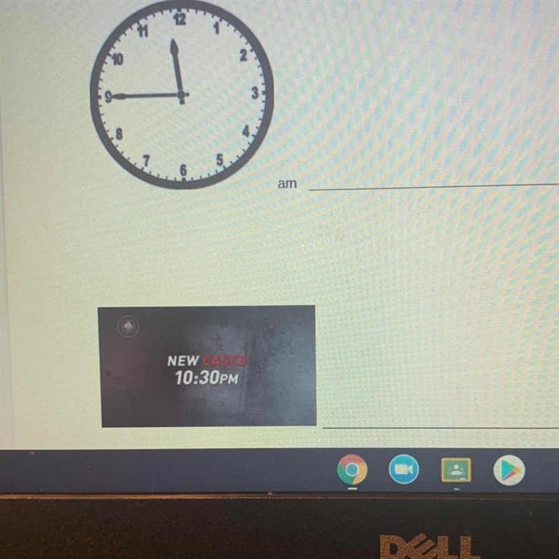 Look at the clock and tell me what time it is in Spanish right out your answer for-example-1