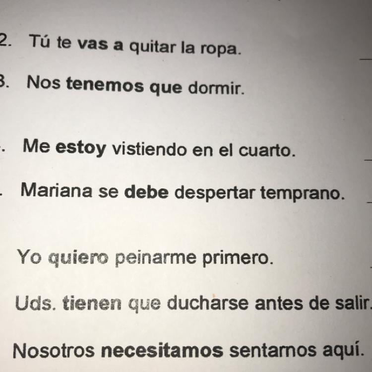 Rewrite the sentences by placing the pronouns before the conjugated verb or after-example-1