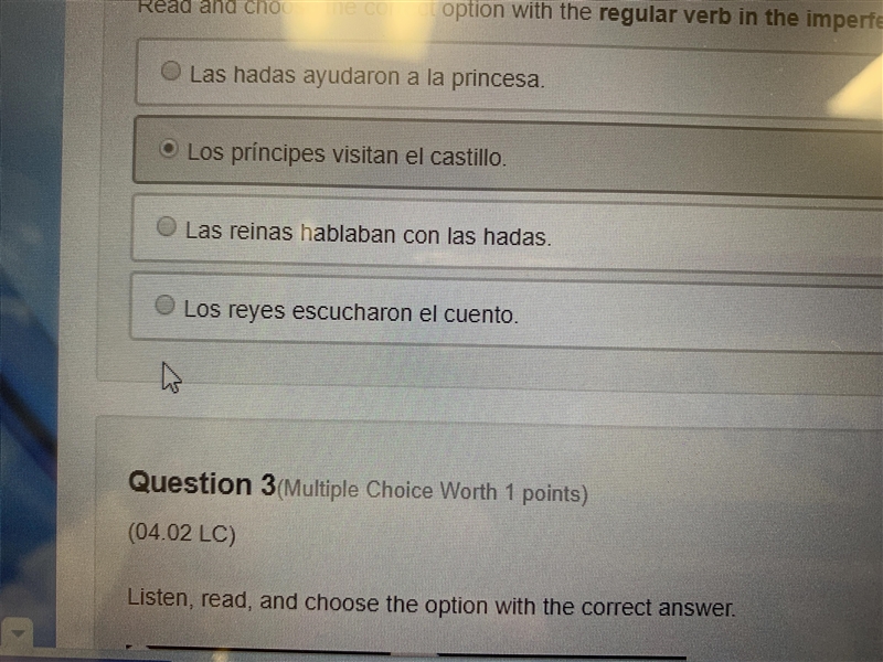 HELLPPP!! read and choose the correct option with regular verb in the imperfect tense-example-1