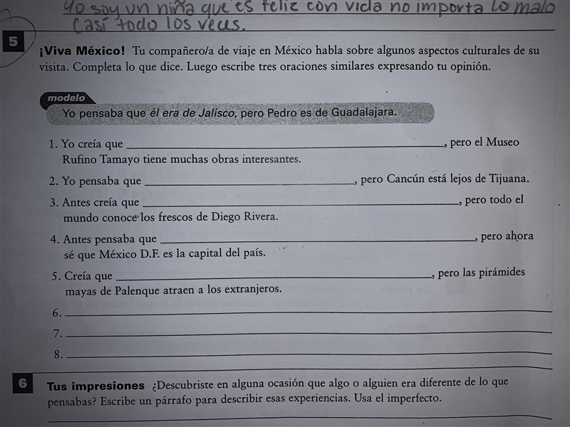 Need help ASAP!!!! Spanish hw due by 11:00pm!!!! JUST ACT. 5 Pls Help!!!-example-1