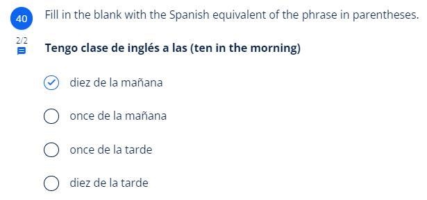 20 points, urgent! fill in the blank with the spanish equivalent of the phrase in-example-1