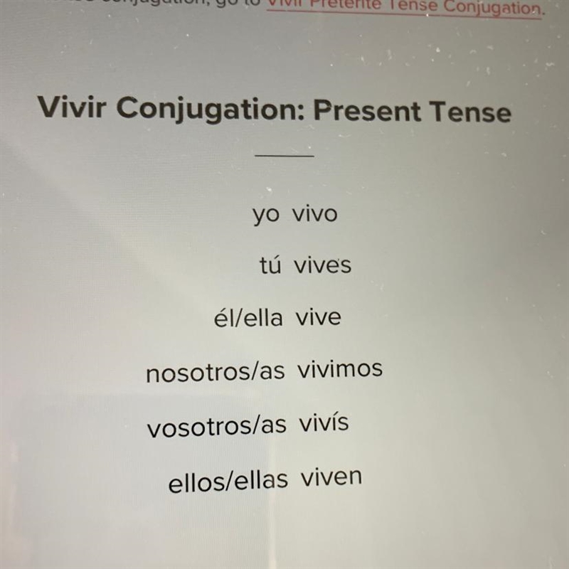 Nosotros no _______ en California. Question 19 options: a) vivimos b) viven c) vives-example-1