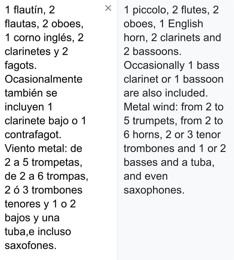 Cuales son los instrumentos clasicos que intervienen en una sinfonia?-example-1