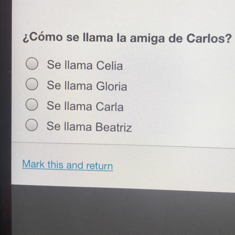 ¿Cómo se llama la amiga de Carlos?-example-1