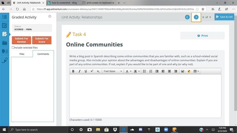 PLEASE ANSWER NEED HELP ASAP Write a blog post in Spanish describing some online communities-example-1