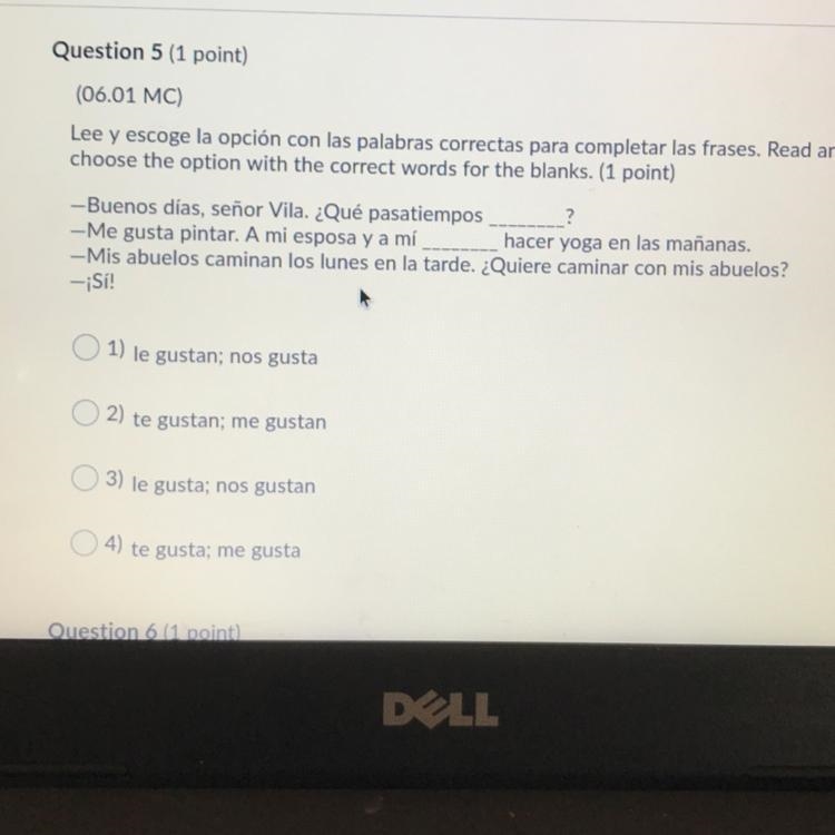 Read and choose the option with the option with the correct words for the blanks-example-1