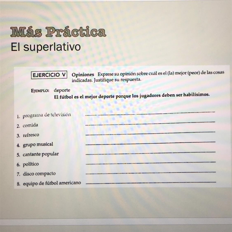 Please help me fill in these sentences In spanish-example-1