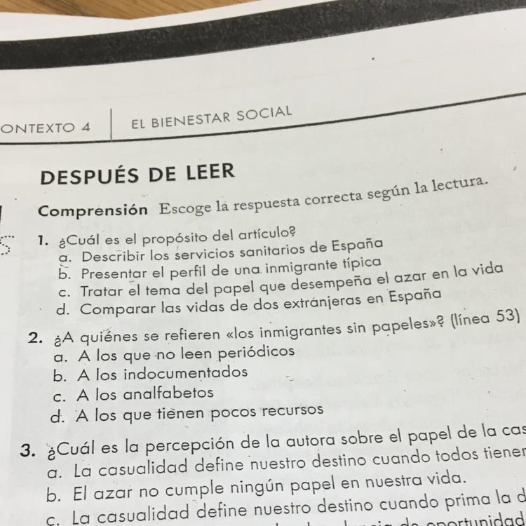 Cual es el proposito del articulo, el pais de la casualidad-example-1