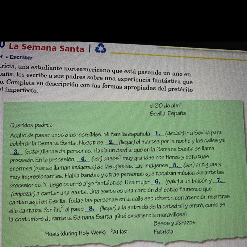 50 points chose wether it is preterite or imperfect please I really need help-example-1