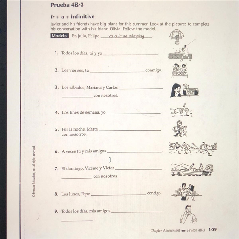 Spanish 1, Fill in Blank. Follow directions in picture. Thank you.-example-1