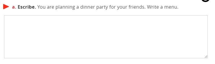Por favor ayuda. Estás planeando una cena para tus amigos. Escribe un menú.-example-1