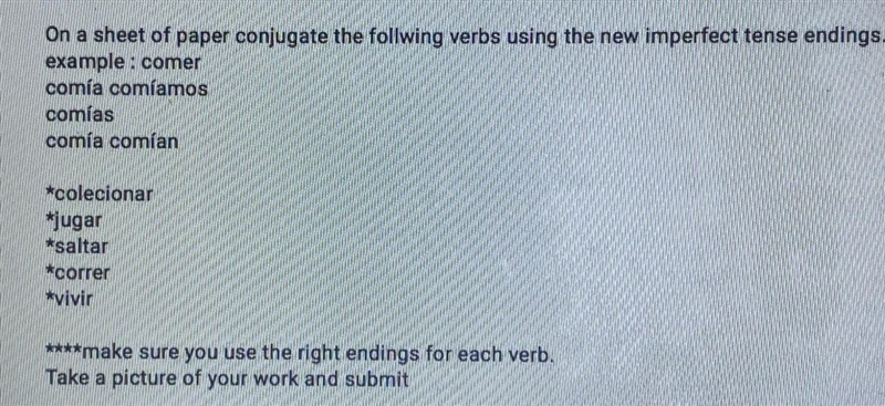 I need help with imperfect tense conjunctions please-example-1