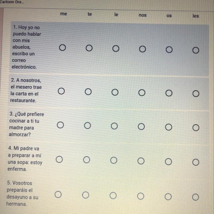 Select the indirect object pronoun-example-1