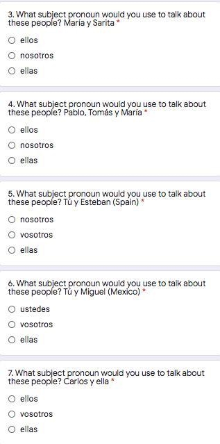 Hello! I need someone to answer these Spanish questions on pronouns ASAP. The 4 questions-example-1