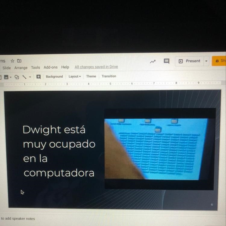 Is this sentence correct? I’m trying to say “Dwight is very busy on the computer.”-example-1