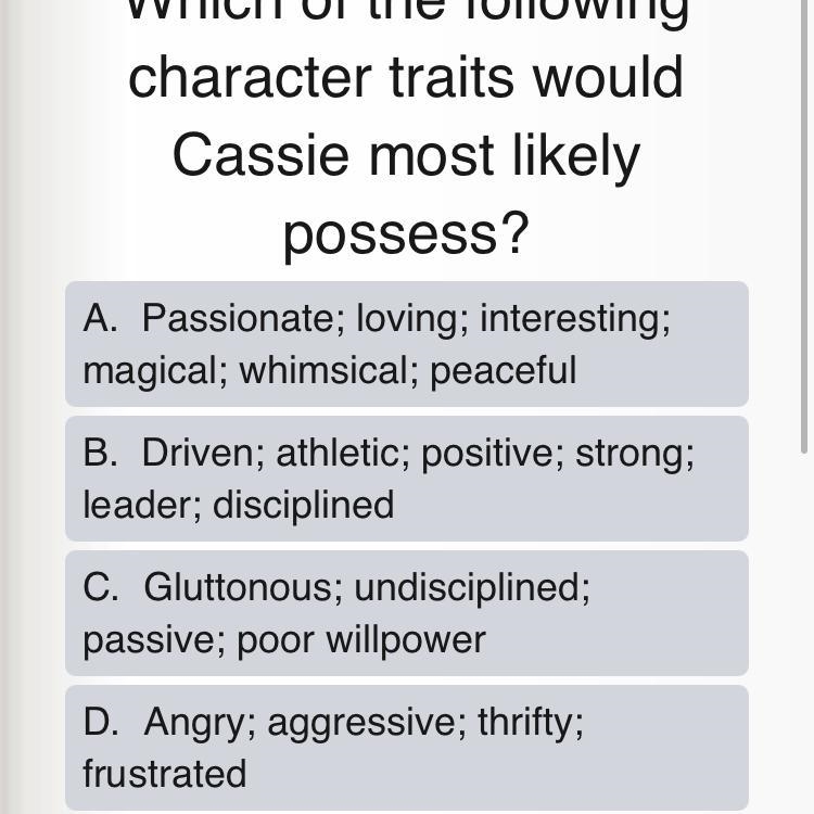 Cookie Monster 22 Use the story to answer the questions. Cassie was happy that she-example-1