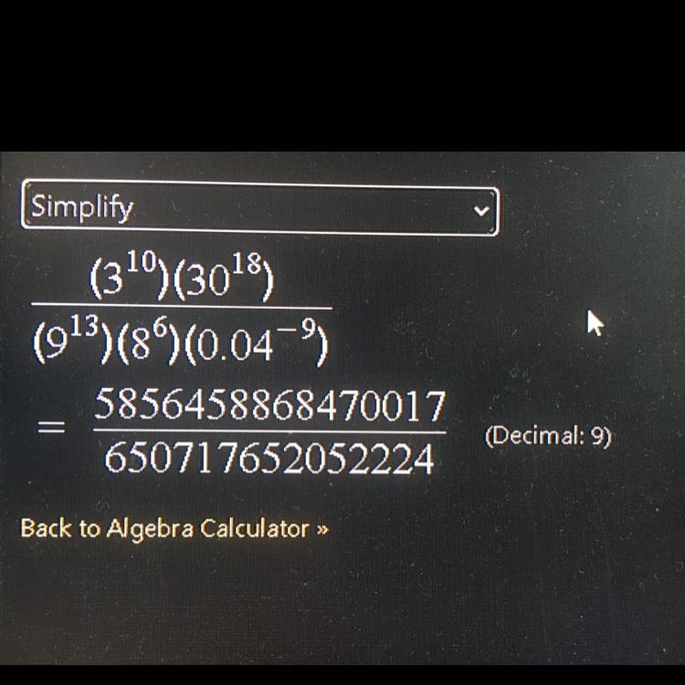 Please help me fast its rsm: calculate: (3^10 * 30^18) / 9^13 * 8^6 * 0.04^-9-example-1