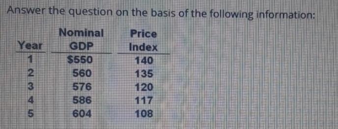 In the economy above, real GDP for year 1 is: $512. $393. $480. $691. $460.-example-1