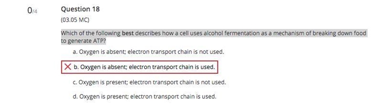 Which of the following best describes how a cell uses alcohol fermentation as a mechanism-example-1