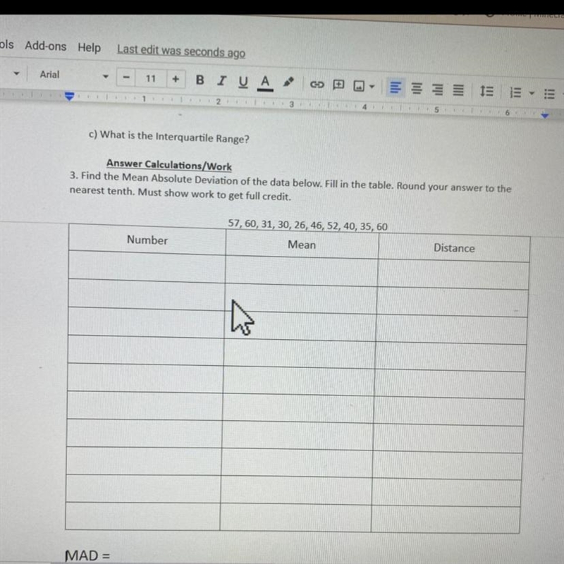 Mean, distance, and number please!!!-example-1