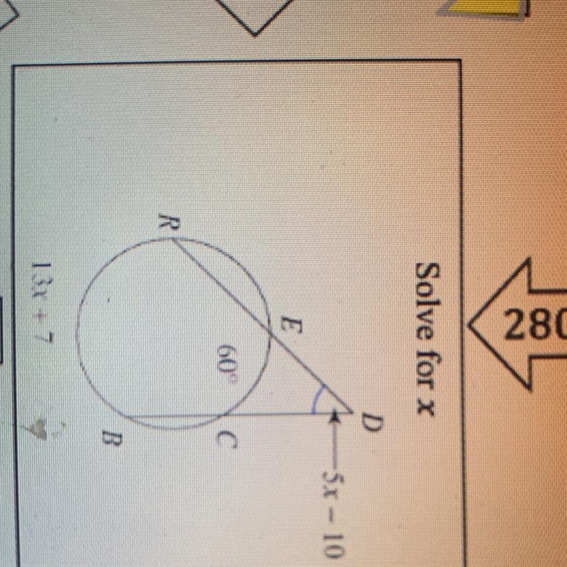 Find x this is a secant secant circle-example-1