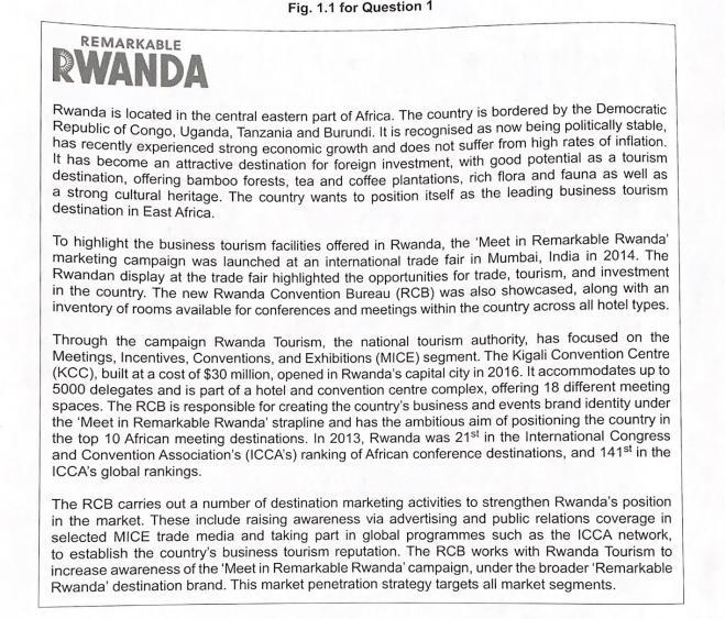 Explain two ways rwanda's popularity as a tourist destination can be measured-example-1