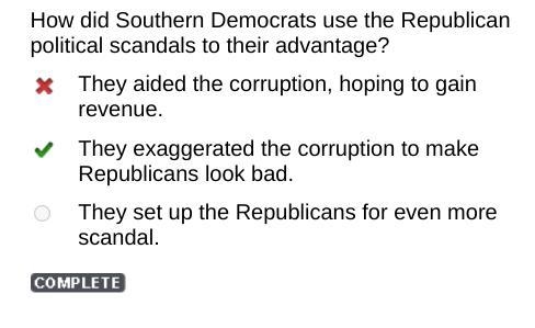 Why did Reconstruction begin to break down in the 1870’s? Republican politicians took-example-1