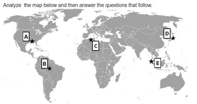 Which location on the map above was the site of a devastating tsunami in 2004, killing-example-1