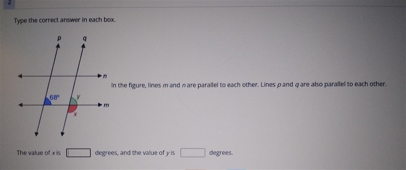 (NEED ASAP) Type the correct answer in each box. In the figure, lines m and n are-example-1