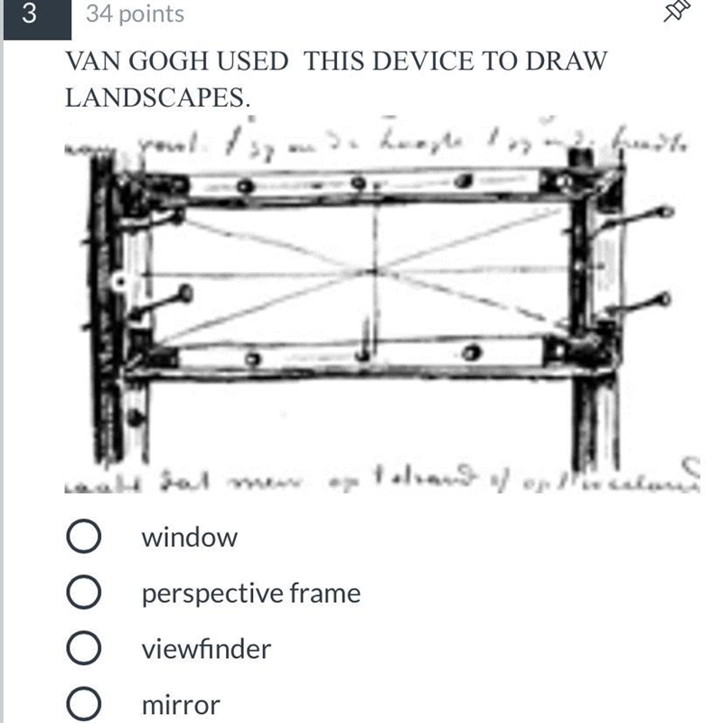 VAN GOGH USED THIS DEVICE TO DRAW LANDSCAPES. window perspective frame viewfinder-example-1